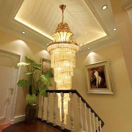 Luxury Foyer Crystal Ceiling Light for Hotel entry and Foyer