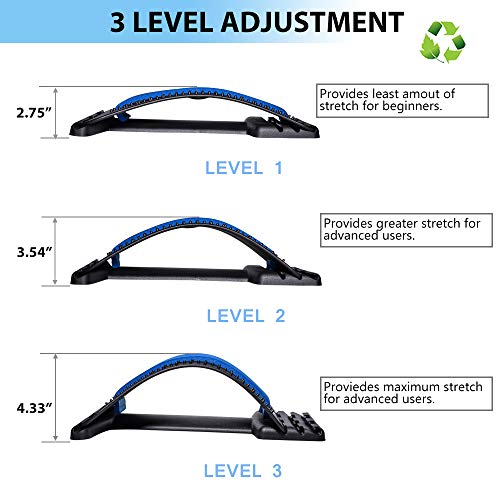 Back Stretcher, Lumbar Back Pain Relief Device, Spine Board, Back Cracker, Multi-Level Back Massager Lumbar, Pain Relief for Herniated Disc, Sciatica, Scoliosis, Lower and Upper Back Stretcher Support