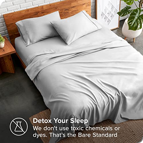 Bare Home Queen Sheet Set - Luxury 1800 Ultra-Soft Microfiber Queen Bed Sheets - Double Brushed - Deep Pockets - Easy Fit - 4 Piece Set - Bedding Sheets & Pillowcases (Queen, Cloud Grey)