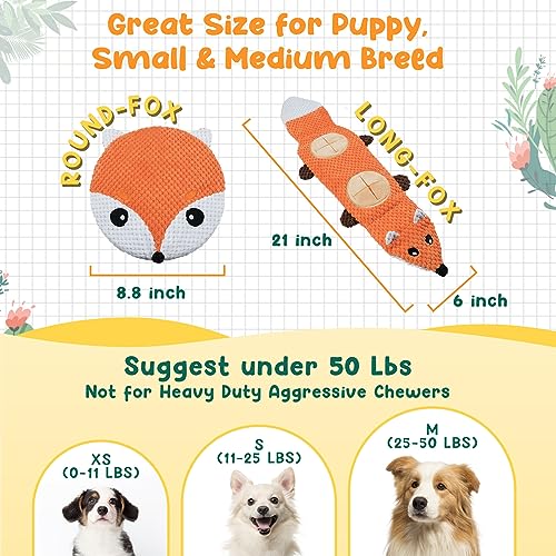 XIUGOAL Interactive Dog Toys for Aggressive Chewers Small Breed - 2 Pack Puppy Toys for Boredom and Stimulating, No Stuffing Squeaky Puppy Chew Toys with Crinkle, Treat Dispenser and Holds a Bottle