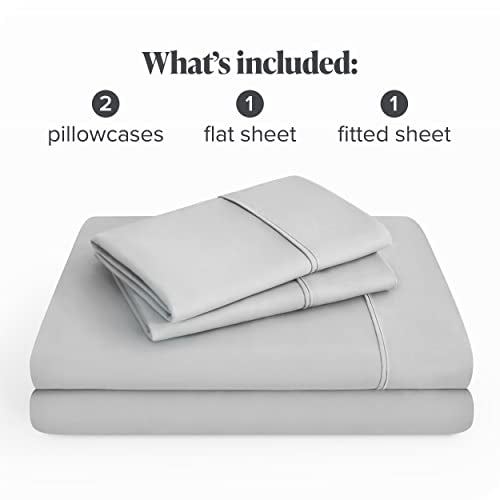 Bare Home Queen Sheet Set - Luxury 1800 Ultra-Soft Microfiber Queen Bed Sheets - Double Brushed - Deep Pockets - Easy Fit - 4 Piece Set - Bedding Sheets & Pillowcases (Queen, Cloud Grey)